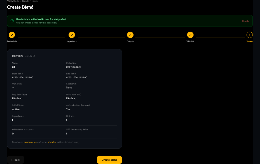 Blend step 5: review and deploy
