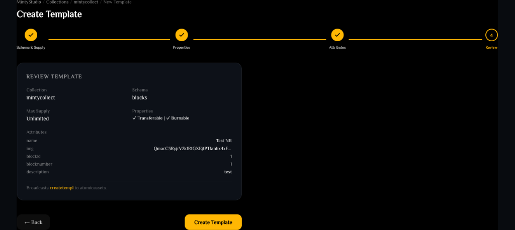 Template step 4: review and deploy